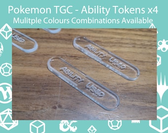 Pokemon TCG Compatible Ability Used (x4) Acrylic Token Set