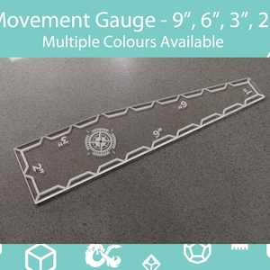 9&quot;, 6&quot;, 3&quot;, 2&quot;, 1&quot; Measurement Movement Gauge - Table Top Gaming Accessory