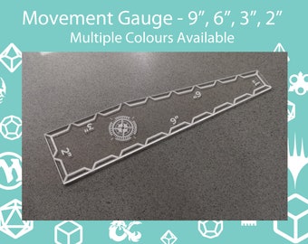 9", 6", 3", 2", 1" Measurement Movement Gauge - Table Top Gaming Accessory