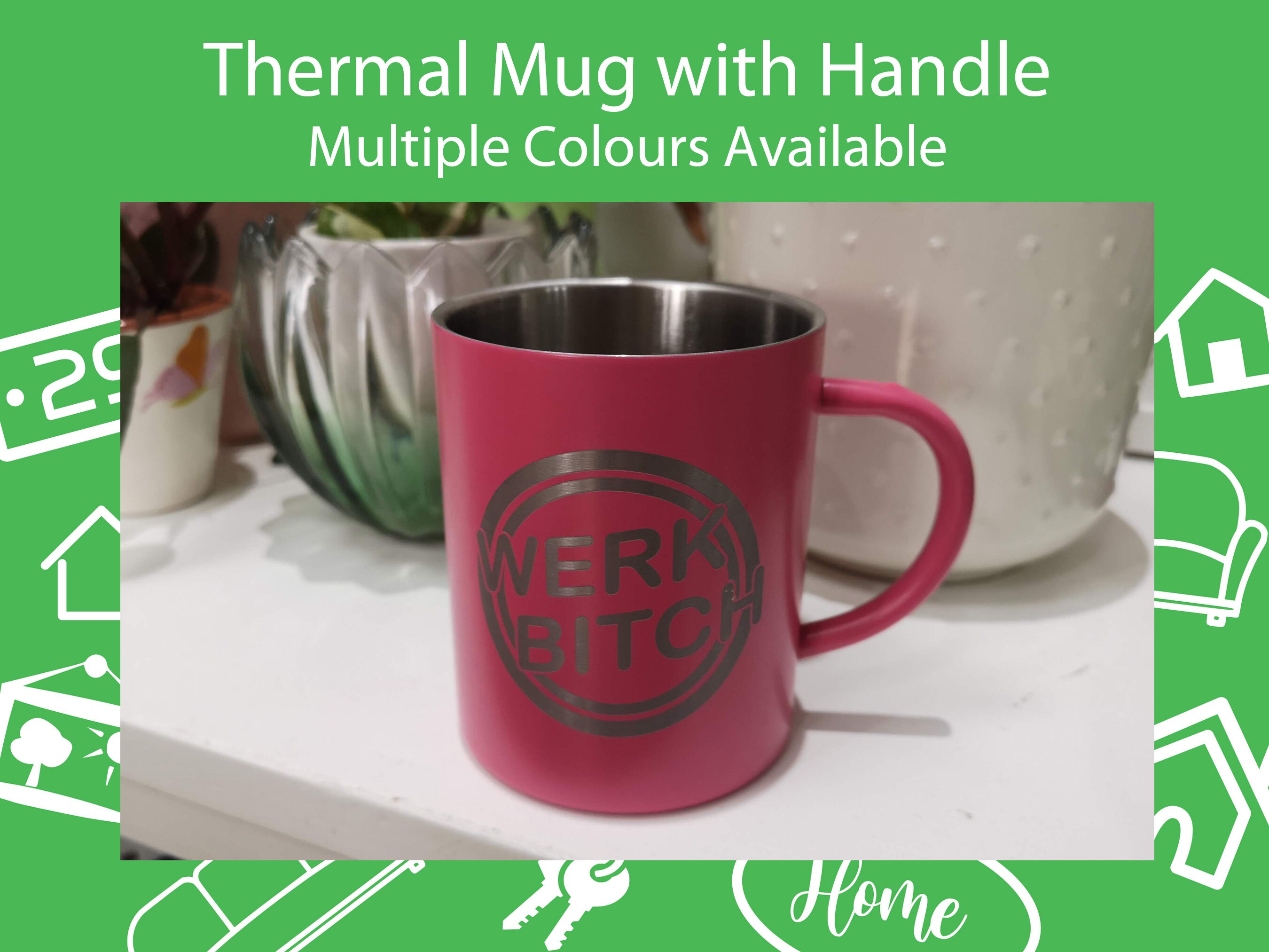 Engraved Christmas 400ml Thermo Travel Mug