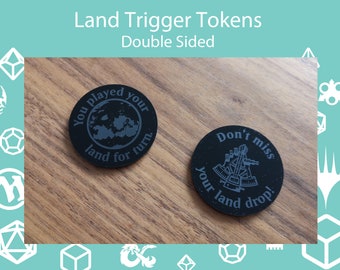土地誘発リマインダートークン - MtG - トレーディングカードゲーム - 3 mm 黒アクリル