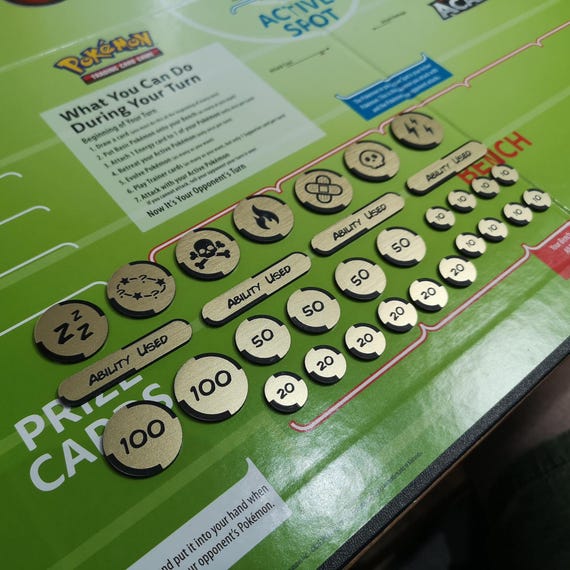 Pokemon TCG Compatible Effects/status, Ability Used, Damage/hit Point  Acrylic Token Set - Multiple Colour Combos Available - Etsy