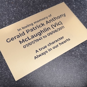 Labels and Signage - 2 ply Acrylic (Gravoply) . Suitable for indoor and outdoor use. Fully Customisable. Great for Organising. Trophy Plates