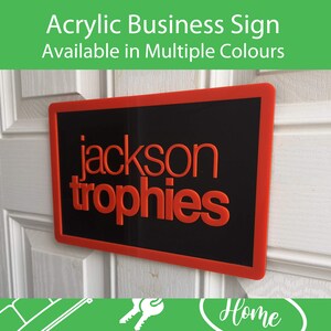Acrylic Sign for Your Business. For Use Indoor and Outdoor. UV Stable. Floating Fixtures Available