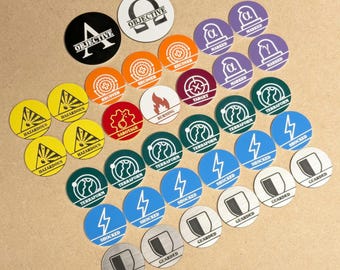 WH40K Chapter Approved Missions Tokens - Primary and Secondary Mission Markers - 34 Token Set