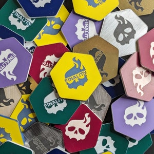 Finality Keyword -MtG Ability Markers, MtG Keyword Counters. 25mm Hexagon Markers, Multiple Colour Combinations