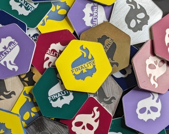 Finality Keyword -MtG Ability Markers, MtG Keyword Counters. 25mm Hexagon Markers, Multiple Colour Combinations