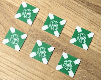 Mordheim - Wyrdstone Tokens - Set of 6 - Multiple Colour Combinations