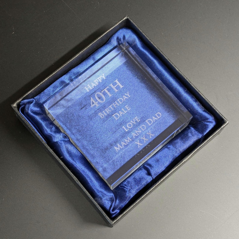 Photo Block Paperweight Crystal Block Paperweight Award (in Presentation Case) - Personalisable ...
