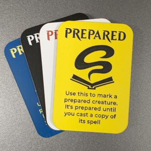 Fichas de palabras clave preparadas - Marcadores de habilidad de MtG, contadores de palabras clave de MtG. Marcadores hexagonales de 25 mm, múltiples combinaciones de colores.