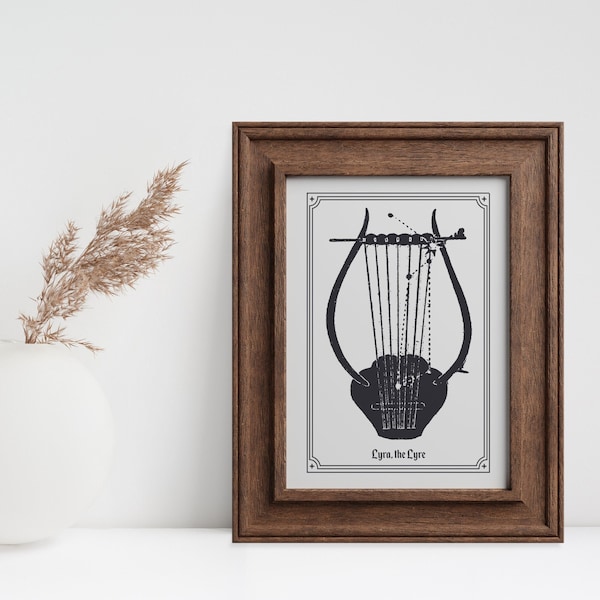 Vintage Print Lyra, the Lyre Constellation | Digital Print | Instant Download