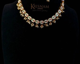Pearl Kundan Choker - Etsy Ireland
