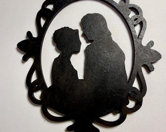 Pride and Prejudice Ornament • Elizabeth & Darcy  • Austen Silhouette • Regency Romance Decor • Literary Cameo Ornament • Book Lover Gift