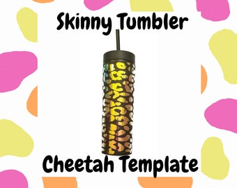 Plantilla de calcomanía para vaso Cheetah Skinny – SVG, JPG (licencia comercial)