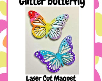 Butterfly Magnets – Hand-Painted Wooden Fridge Decor - Sold Individually or 2 piece set