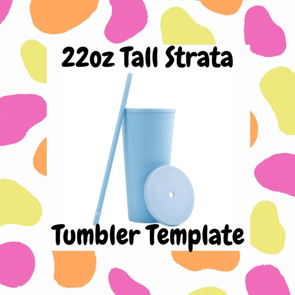 22 oz Tall Strata Tumbler Decal Wrap Template - Solid  / Blank Template  [PNG, SVG, and Limited Commercial License - INCLUDED]