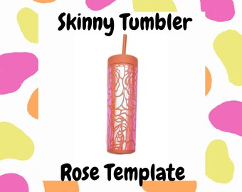 Plantilla de calcomanía para vaso delgado de 16 oz (rosa) (SVG, JPG)