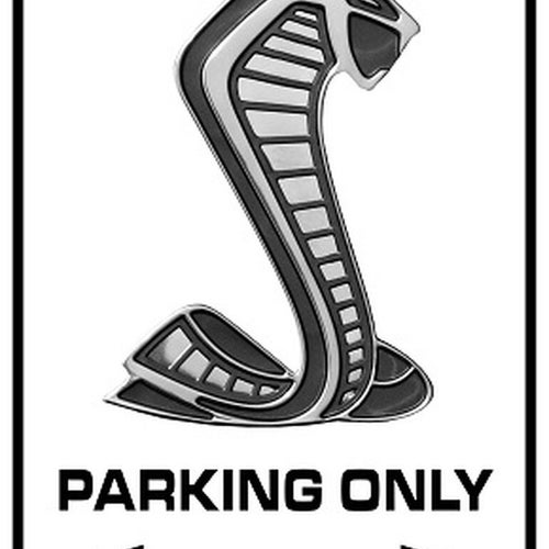 ZIC Motorsports Shelby 'Parking Only' Garage Sign - 20" X 12" Heavy Duty Steel With Cobra Snake - USA Made