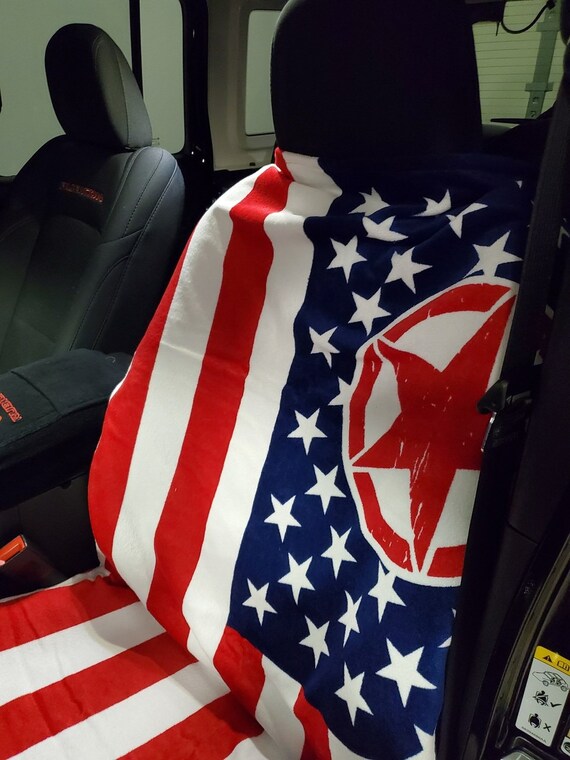 Buy Seat Cover Towel With Jeep Wrangler Logo and Star on American