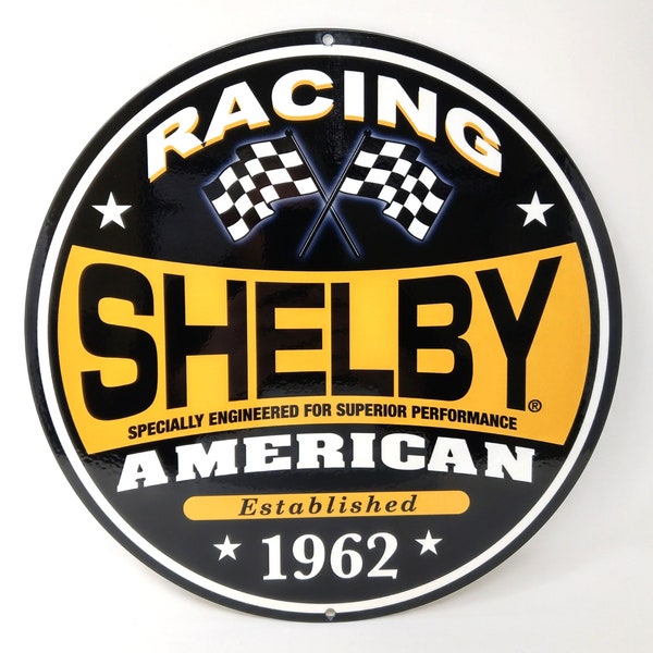 Shelby American Racing Metal Art Wall Sign