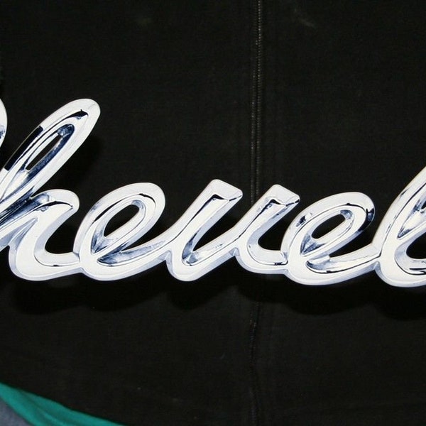 GM Chevrolet CHEVELLE Script 1968-69 Flat Steel Sign Art Not Chrome