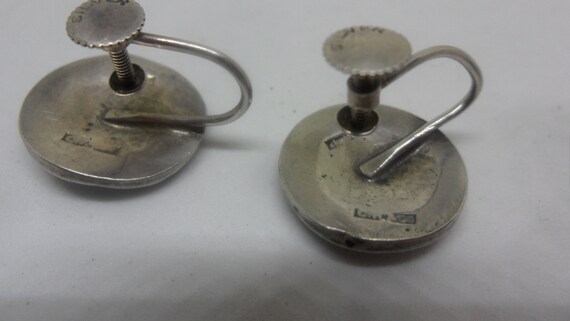 Vintage Celtic Shield Design Solid Silver Screw-O… - image 4