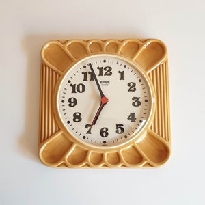 Ceramic wall clock from EMES, Germany, 60s popart ceramic kitchen clock, vintage