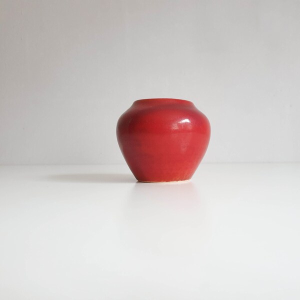 WMF Keramikvase Gerda Conitz, Bauhaus, Keramikvase rot, vintage