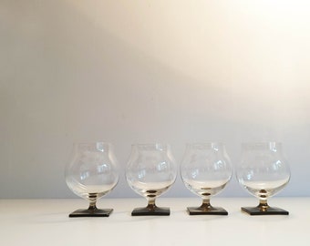 Verre Rosenthal, design Georg Jensen, 4 verres à whisky, moderne du milieu du siècle, marqué, vintage