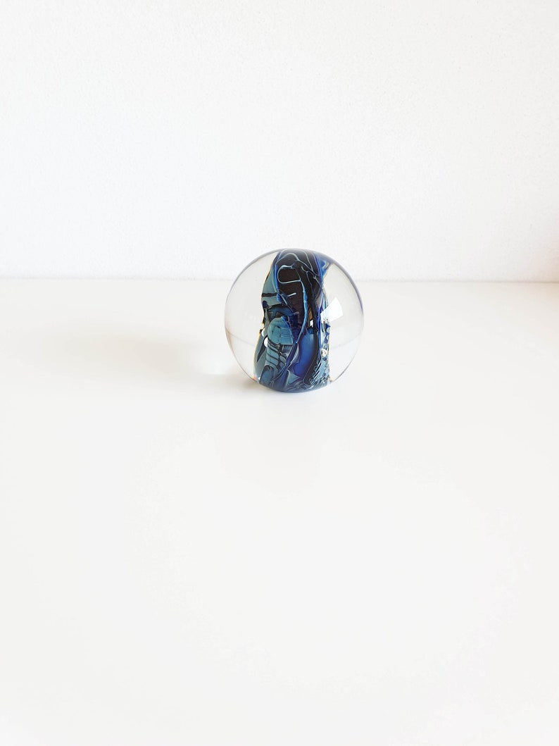 Randy Strong art glass, rare paperweight, glass ball, paperweight, USA, 1980, vintage image 3