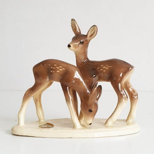 Porcelain figurine deer, Kaiser porcelain art deco, vintage image 1