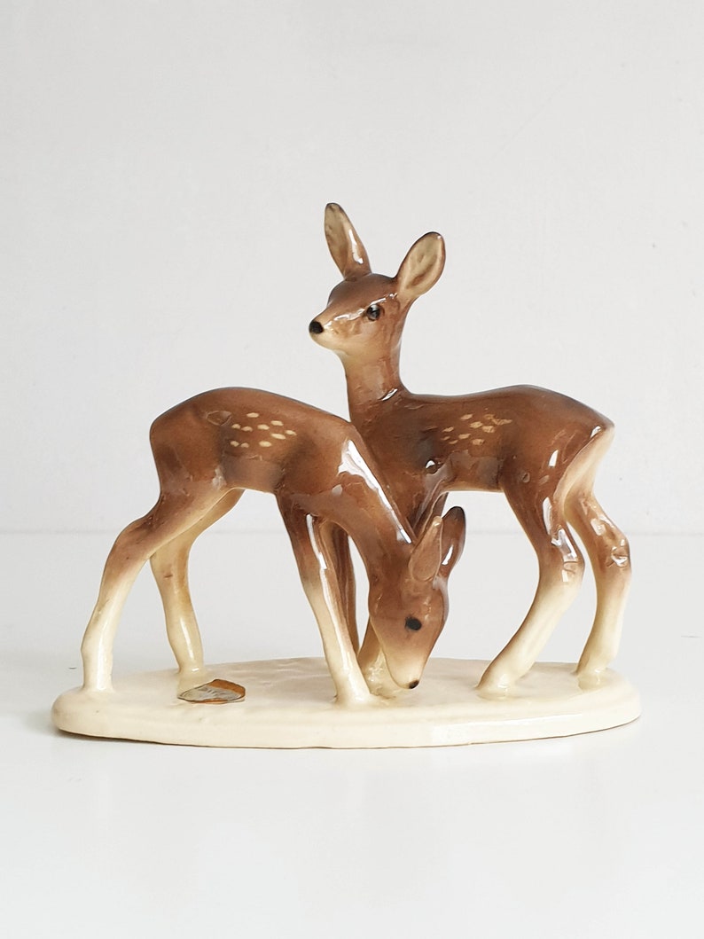 Porcelain figurine deer, Kaiser porcelain art deco, vintage image 1