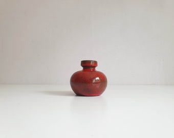 Ceramano ceramic vase, small ceramic vase garnet, red-brown, midcentury, vintage