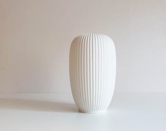 Bisque porcelain vase pleated, Hutschenreuther CM exclusiv, midcentury, vintage