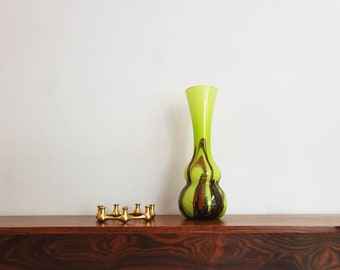 Opaline Florence, Italy, glass vase, ca 60s/70s, midcentury, vintage