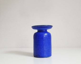 Candlestick studio ceramics, KTU ceramics, blue, GDR, modernist, vintage