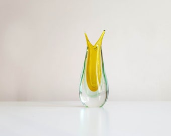 Glasvase aus Murano, sommerso Stil, Flavio Poli, midcentury, Glasvase, vintage