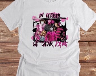 Wir Tragen Pink im Oktober Horror Charaktere