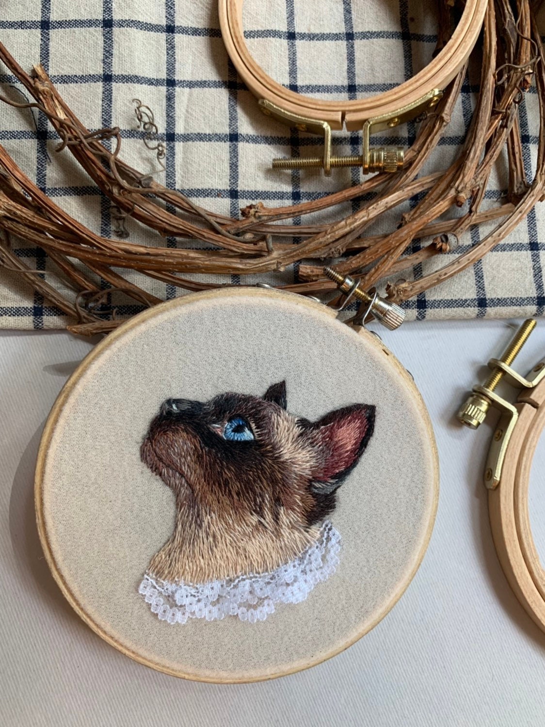 Custom pet embroidery portrait with lace pet embroidery  etsy Custom pet embroidery portrait with lace pet embroidery  etsy