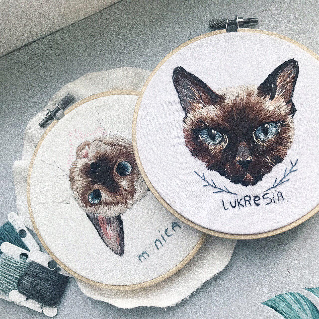 Custom Pet Embroidery Portrait - Etsy