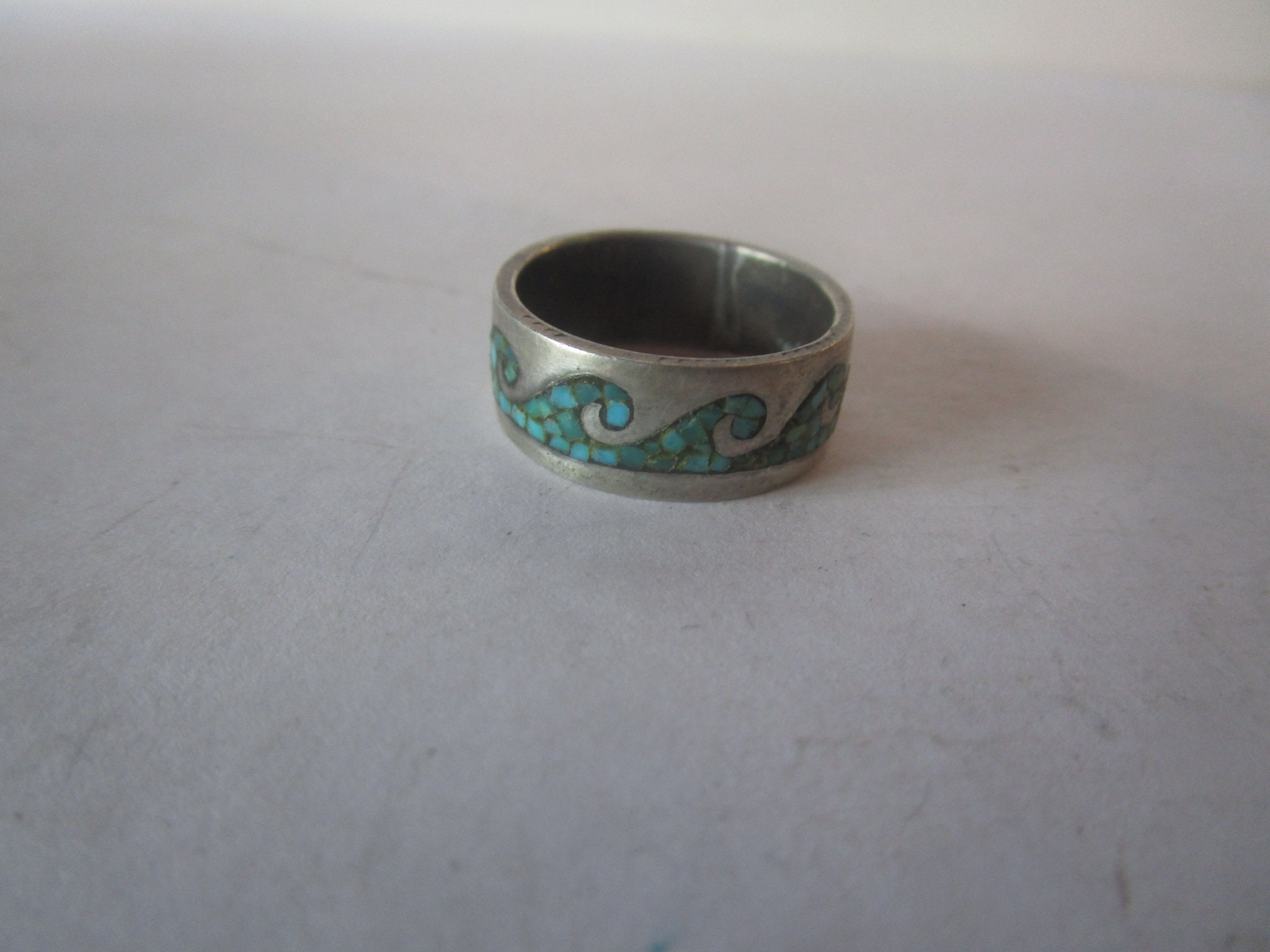 Native American Signed R B Sterling Silver & Inlaid Turquoise - Etsy