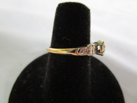 Antique 14K Gold Diamond Engagement Ring Yellow &… - image 3