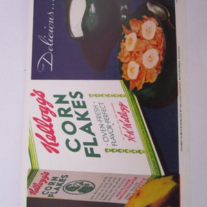 C 1920 Antique Advertising Ink Blotter Kellogg&#39;s Corn Flakes Great Graphics
