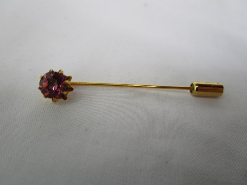 Vintage Pink Rhinestone Stickpin Nice
