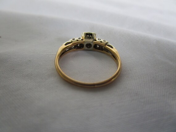 Antique 14K Gold Diamond Engagement Ring Yellow &… - image 6