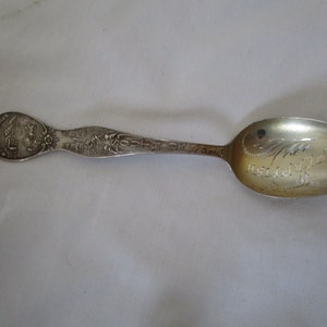Antique Sterling Silver Souvenir Spoon Spearfish South Dakota Mining Embossed