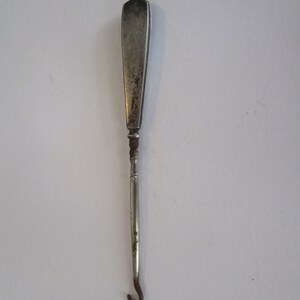 Antique Sterling Silver Shoe Button Hook Monogram AFM