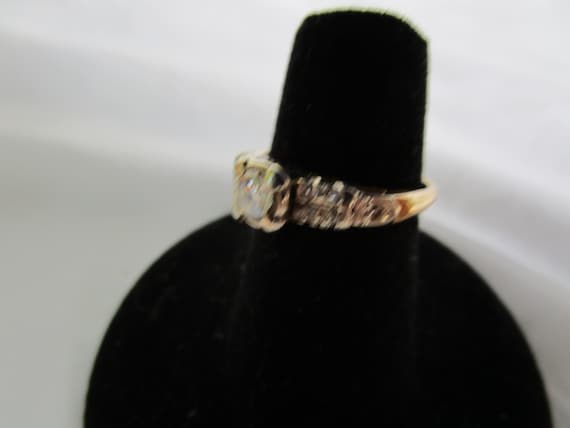 Antique 14K Gold Diamond Engagement Ring Yellow &… - image 2