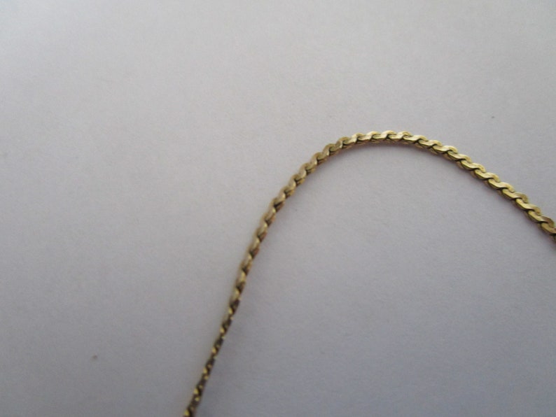 Vintage 14 K Gold Filled Flat S Chain Necklace /& Leaf Pendant