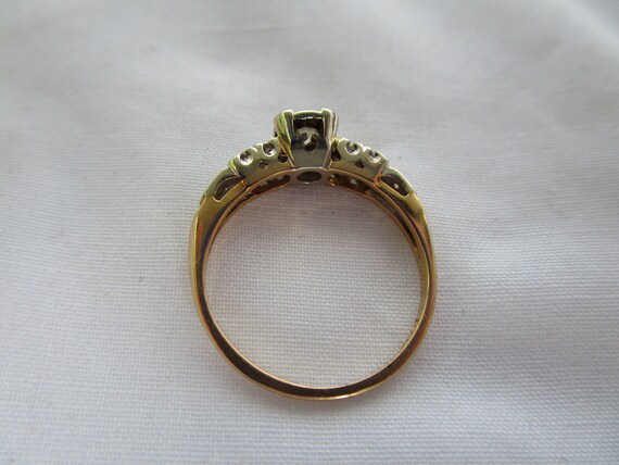 Antique 14K Gold Diamond Engagement Ring Yellow &… - image 5